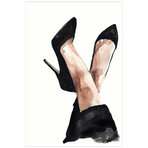 Heels Watercolor Poster
