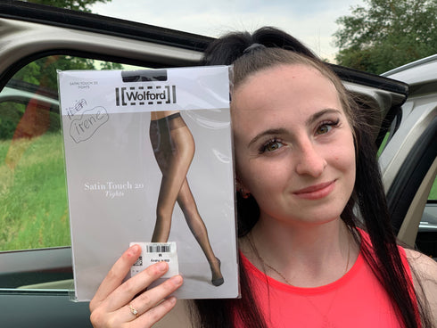 PANTYHOSE of IRENE 2019-06(2) Wolford Satin Touch 20 Blue