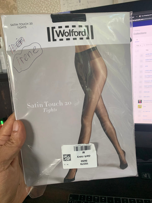 PANTYHOSE of IRENE 2019-06(2) Wolford Satin Touch 20 Blue