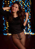 Lily's sheer Black Pantyhose and top from the 'Lily-in-Roscat' Session