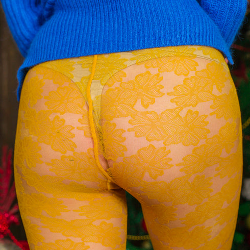 PANTYHOSE of KATE 2017-12(1) Yellow GERBE FLORAL FASION